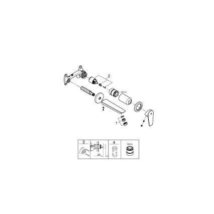 GROHE 20474001 - Håndvaskarmatur til indbygning, 177 mm, blank krom