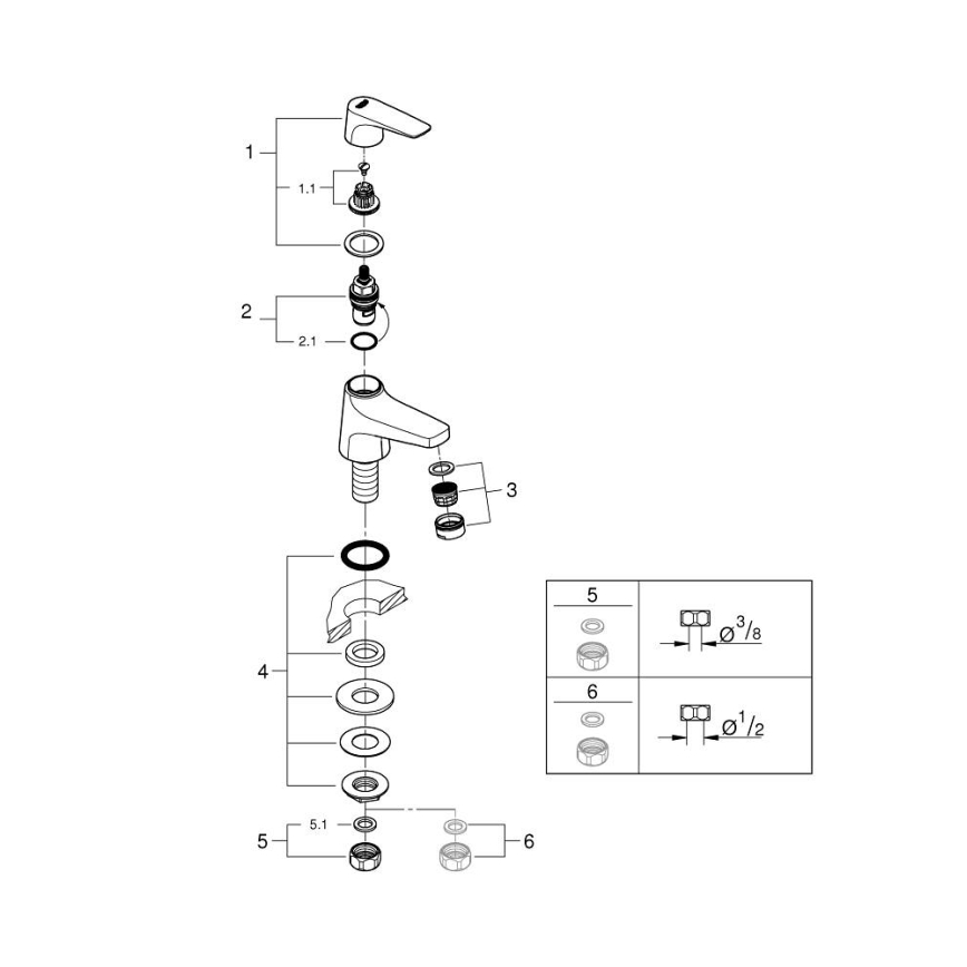 GROHE 20577000 - Bordmonteret ventil START FLOW DN 15, blankforkromet
