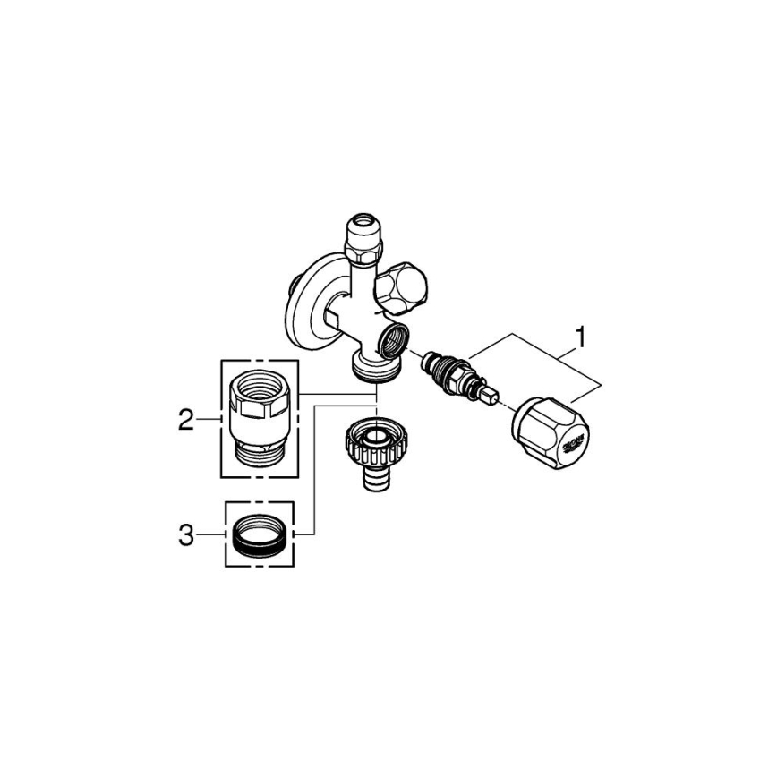 GROHE 22036000 - Kombi-vinkelventil ORIGINAL WAS® DN 15, poleret krom