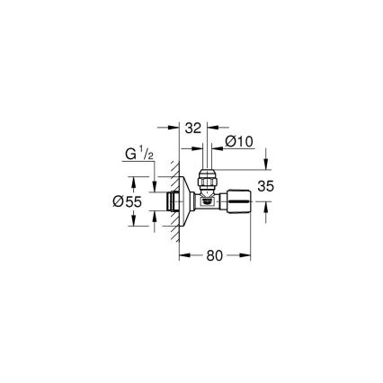 GROHE 22039000 - Vinkelventil UNIVERSAL DN 15 blank krom