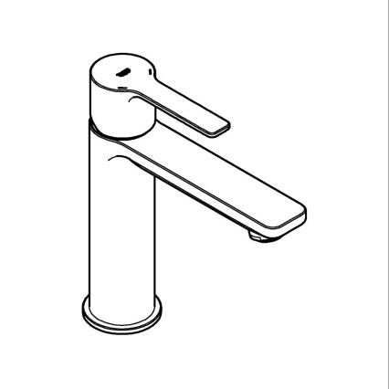 GROHE 23106001 - Håndvaskarmatur LINEARE, størrelse S, poleret krom