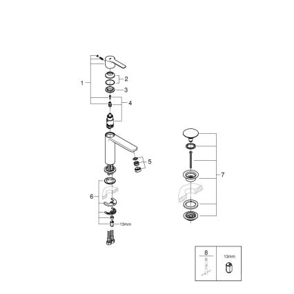 GROHE 23106AL1 - Håndvaskarmatur LINEARE, størrelse S, grafit