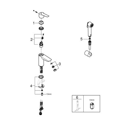 GROHE 23123003 - Håndvaskarmatur START 165 mm, poleret krom