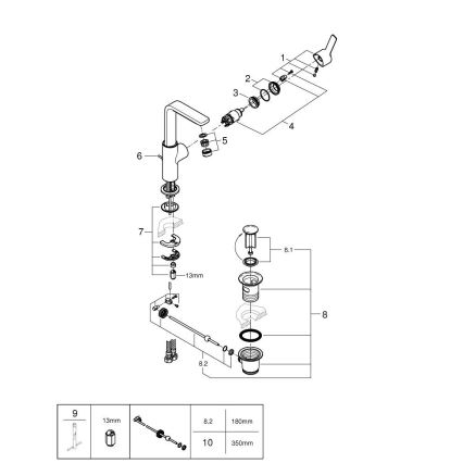 GROHE 23296001 - Håndvaskarmatur LINEARE, størrelse L, poleret krom