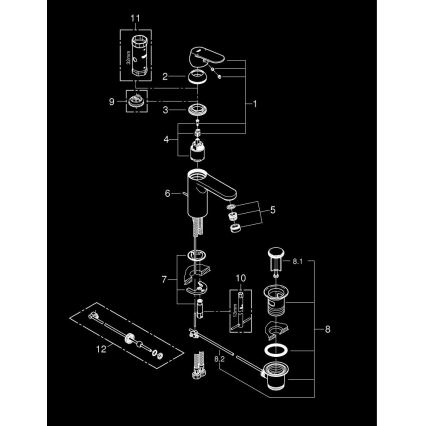 GROHE 23325000 - EUROSMART COSMOPOLITAN håndvaskarmatur, størrelse M, krom