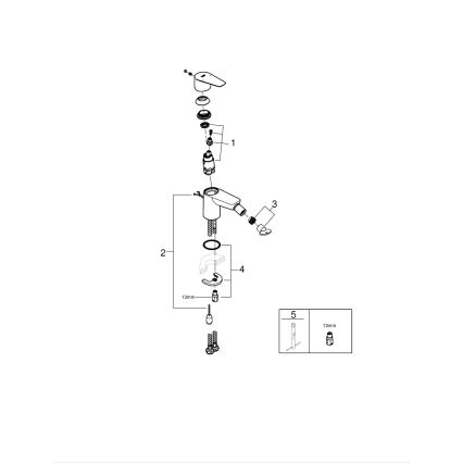 GROHE 23332001 - Bidetarmatur BAUEDGE størrelse S, blank krom