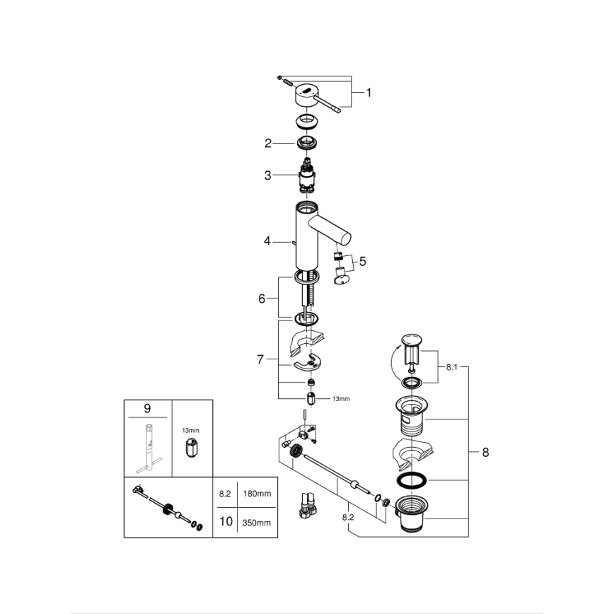 GROHE 23379001 - Håndvaskbatteri ESSENCE poleret krom