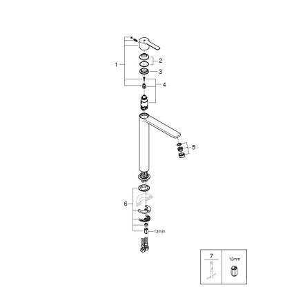 GROHE 23405AL1 - LINEARE håndvaskarmatur, XL-størrelse, grafit