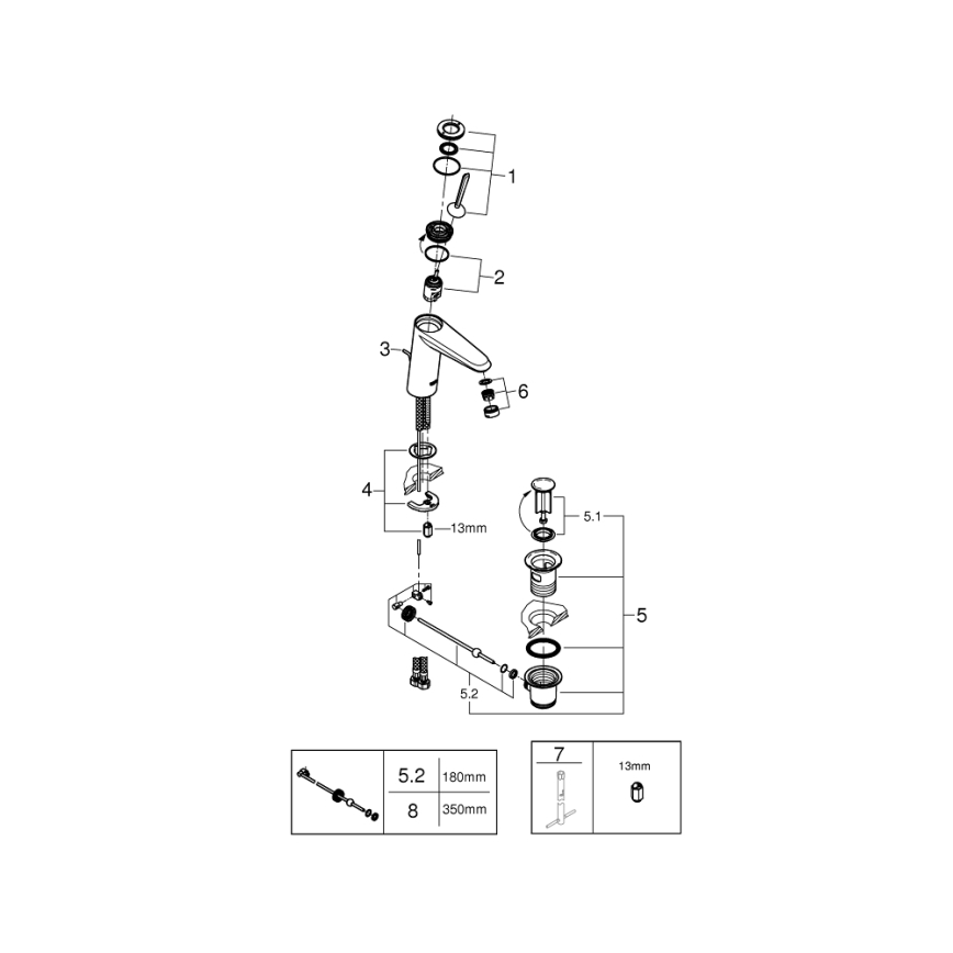 GROHE 23427000 - Håndvaskarmatur EURODISC JOY DN 15, størrelse M, blank krom