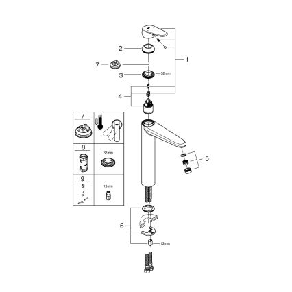 GROHE 23432000 - EURODISC COSMOPOLITAN XL håndvaskarmatur, krom