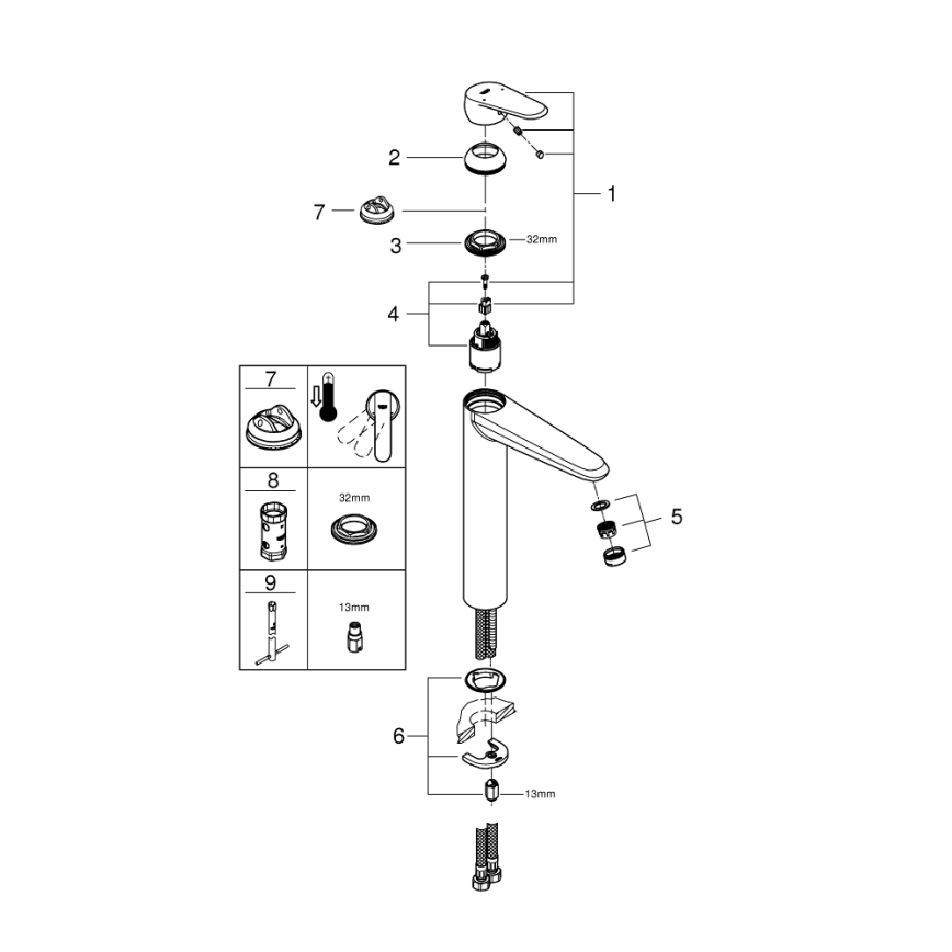GROHE 23432000 - EURODISC COSMOPOLITAN XL håndvaskarmatur, krom