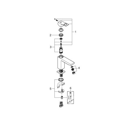 GROHE 23446000 - EUROCUBE håndvaskarmatur DN 15, blank krom