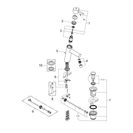 GROHE 23450001 - CONCETTO M håndvaskarmatur, blank krom