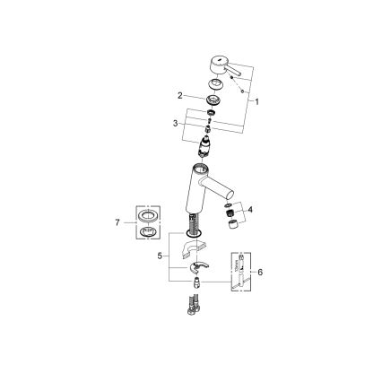 GROHE 23451001 - Håndvaskarmatur CONCETTO DN 15, poleret krom