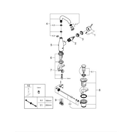 GROHE 23462AL1 - ESSENCE håndvaskarmatur, størrelse M, grafit