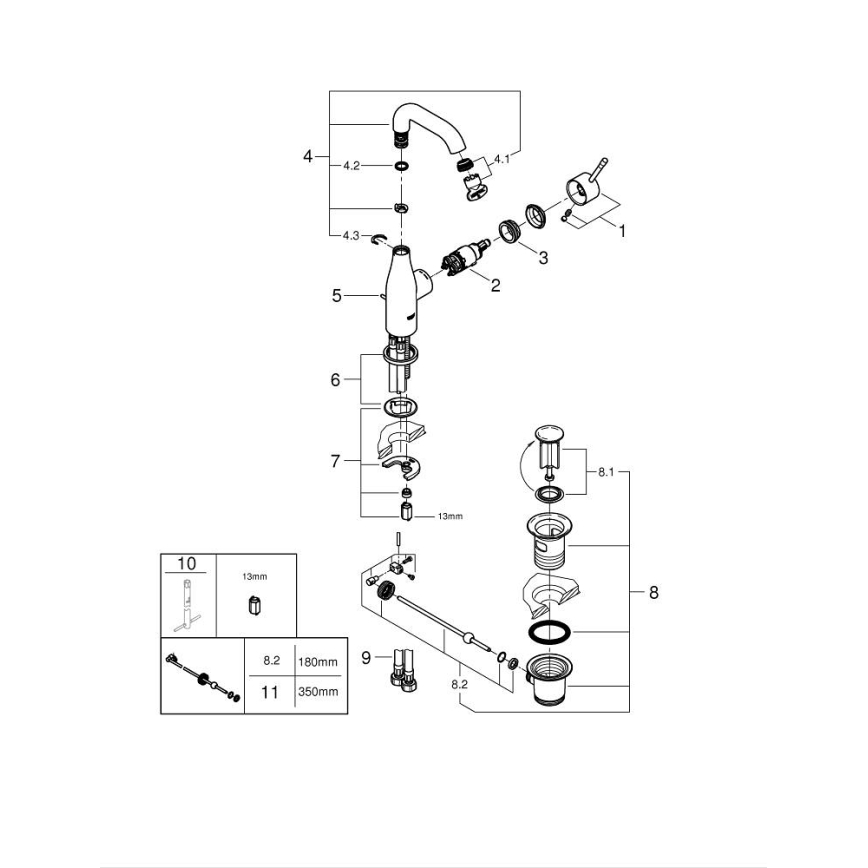 GROHE 23462AL1 - ESSENCE håndvaskarmatur, størrelse M, grafit