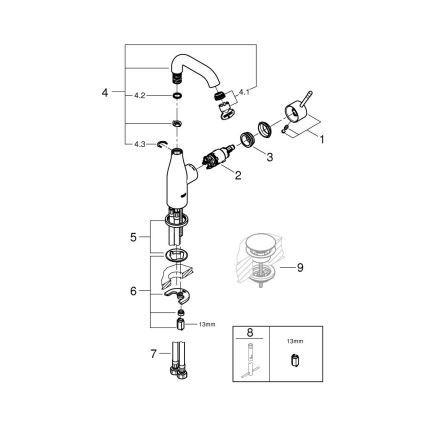 GROHE 23463001 - ESSENCE håndvaskarmatur, størrelse M, poleret krom