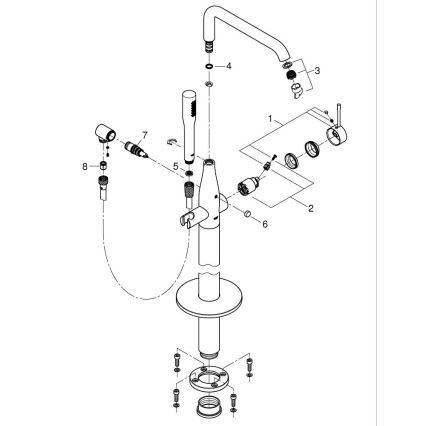 GROHE 23491001 - Badekarbatteri ESSENCE 277 mm i blank krom