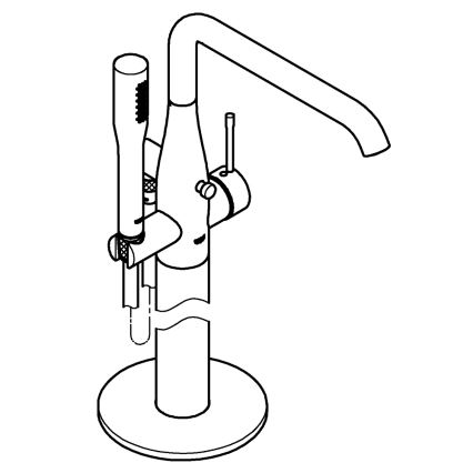GROHE 23491001 - Badekarbatteri ESSENCE 277 mm i blank krom
