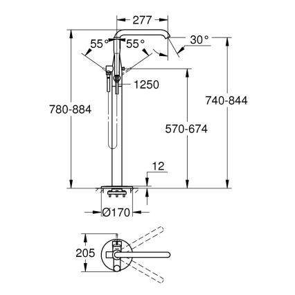 GROHE 23491AL1 - ESSENCE badekarbatteri 277 mm grafit