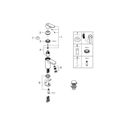 GROHE 23586000 - GET håndvaskarmatur, størrelse S, poleret krom