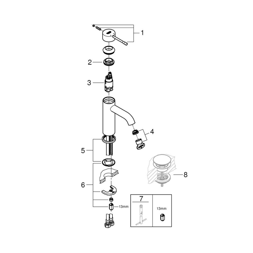 GROHE 23590DL1 - Håndvaskarmatur ESSENCE størrelse S kobber