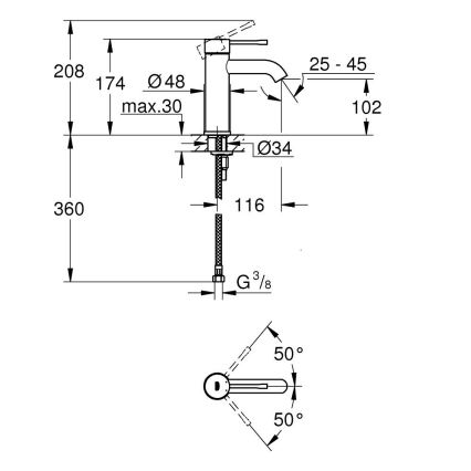 GROHE 23590DL1 - Håndvaskarmatur ESSENCE størrelse S kobber