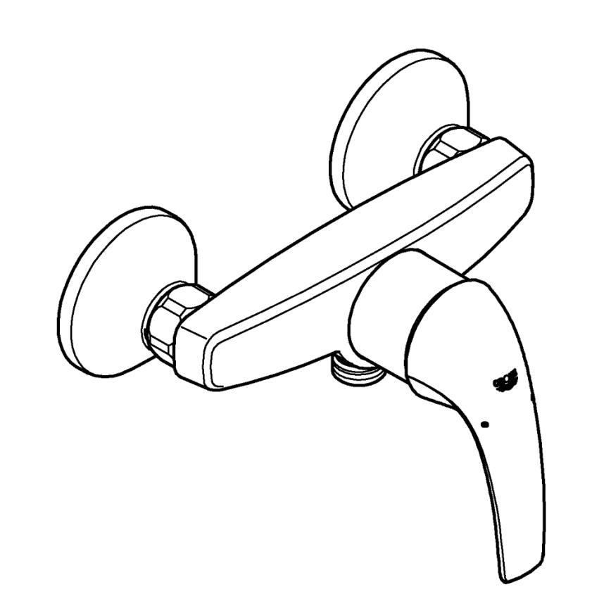 GROHE 23631000 - BAUCURVE brusebatteri 150 mm, poleret krom