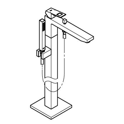 GROHE 23672001 - EUROCUBE badekarbatteri 298 mm, blank krom