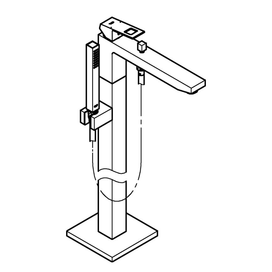 GROHE 23672001 - EUROCUBE badekarbatteri 298 mm, blank krom