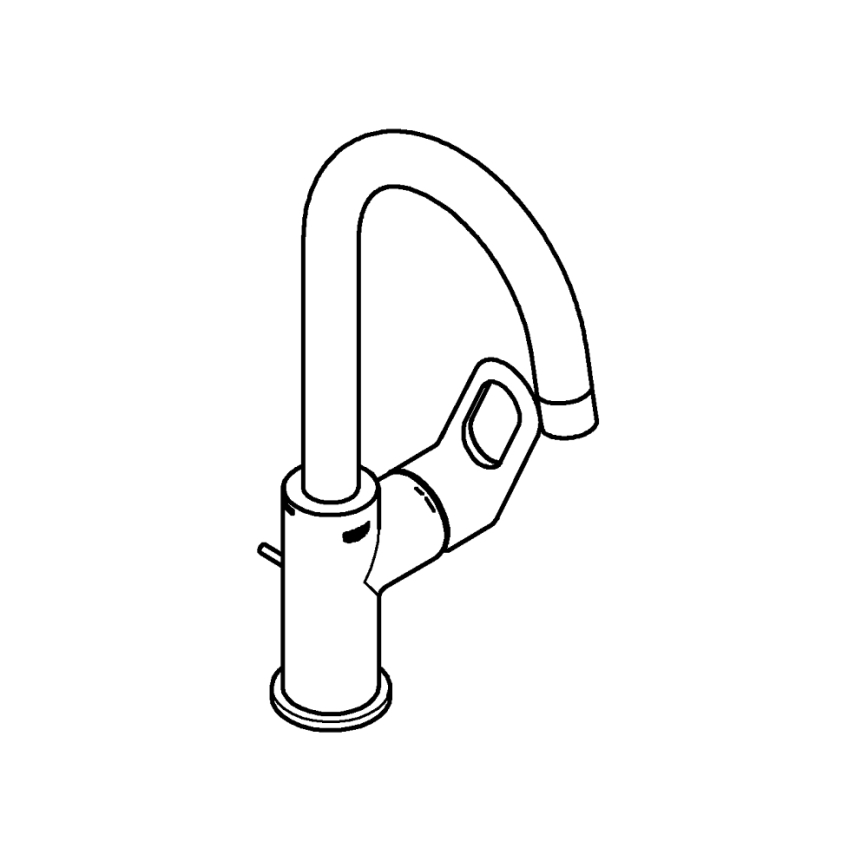 GROHE 23763000 - BAULOOP håndvaskarmatur, størrelse L, blank krom