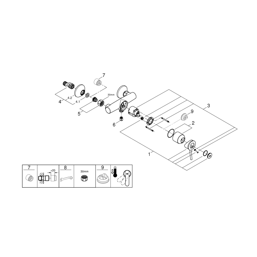 GROHE 23786000 - Bruserarmatur START CLASSIC 150 mm i blank krom