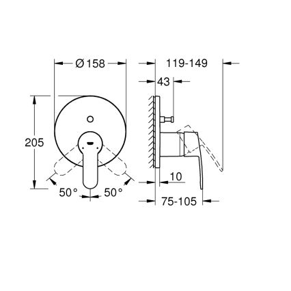 GROHE 24052002 - EUROSTYLE COSMOPOLITAN armatur i blank krom