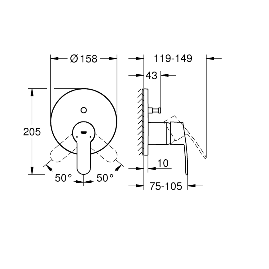GROHE 24052002 - EUROSTYLE COSMOPOLITAN armatur i blank krom