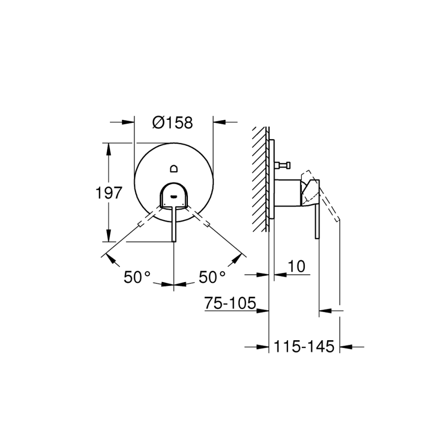 GROHE 24060003 - Blandingsbatteri PLUS blank krom