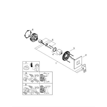 GROHE 24061000 - EUROCUBE brusebatteri, poleret krom