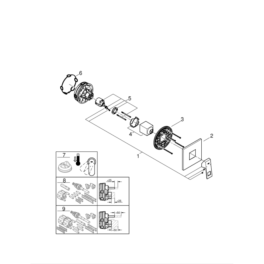 GROHE 24061000 - EUROCUBE brusebatteri, poleret krom