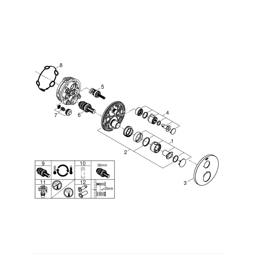 GROHE 24075000 - GROHTHERM termostatisk brusebatteri, poleret krom