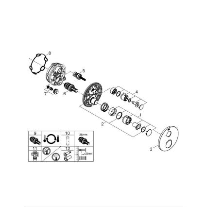 GROHE 24075000 - Termostatisk blandingsbatteri GROHTHERM blank krom