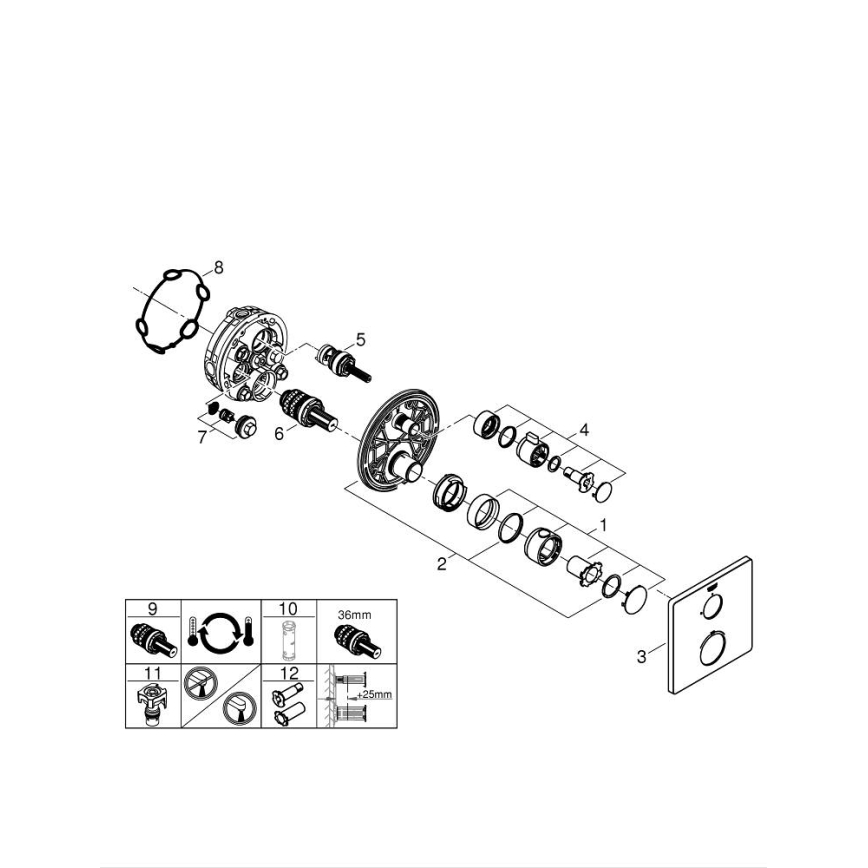 GROHE 24078000 - GROHTHERM termostatisk brusebatteri, poleret krom