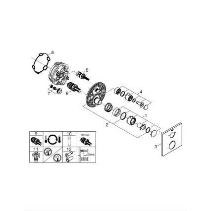 GROHE 24079000 - Termostatisk brusebatteri GROHTHERM blank krom
