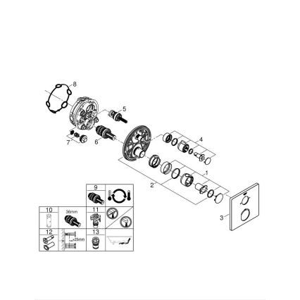 GROHE 24080000 - GROHTHERM termostatisk karbatteri, blank krom