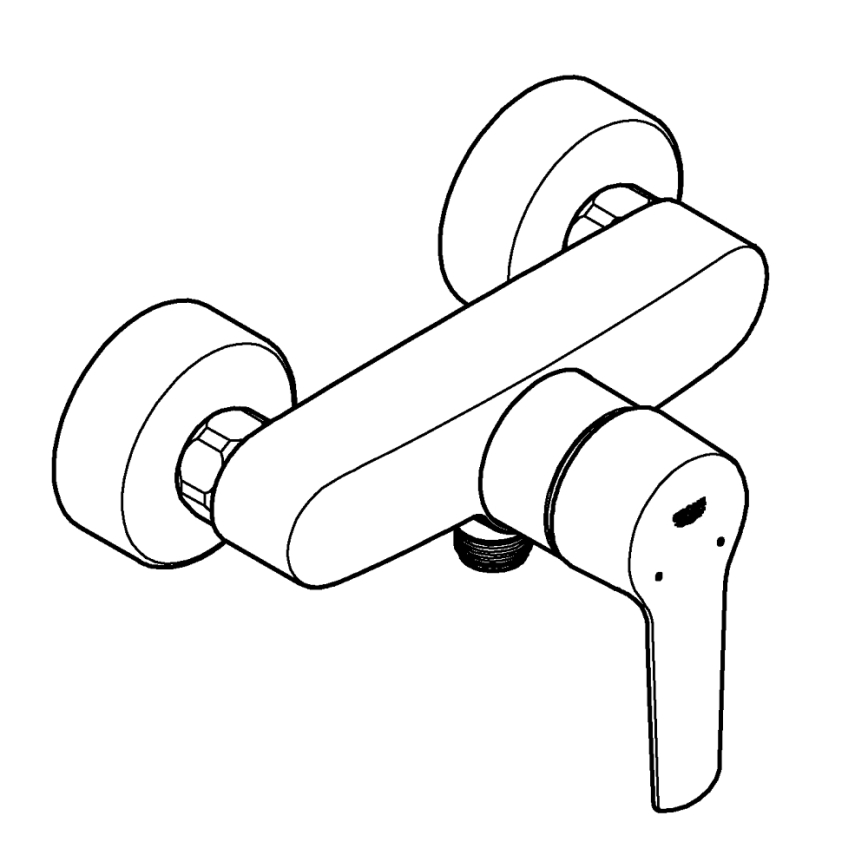 GROHE 24208002 - Vægmonteret brusearmatur START DN 15, blank krom