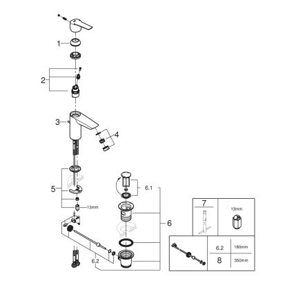 GROHE 24209002 - START håndvaskarmatur DN 15 poleret krom