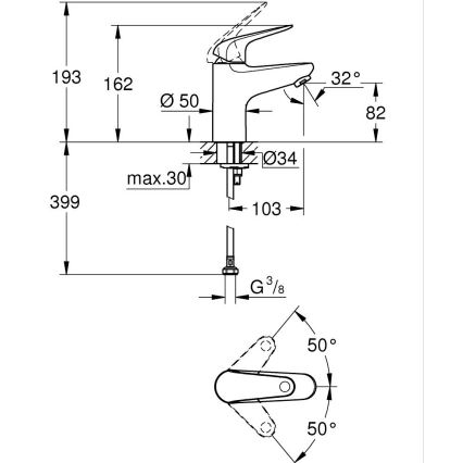 GROHE 24317001 - Håndvaskarmatur SWIFT 162 mm blank krom
