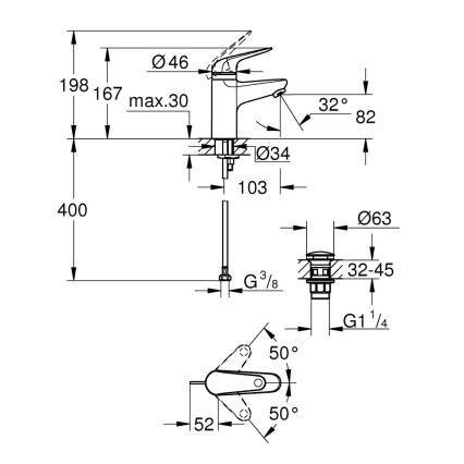 GROHE 24319001 - Håndvaskarmatur SWIFT 162 mm, poleret krom