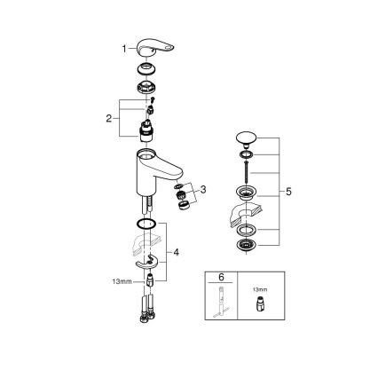 GROHE 24323001 - Håndvaskarmatur SWIFT DN 15 i poleret krom