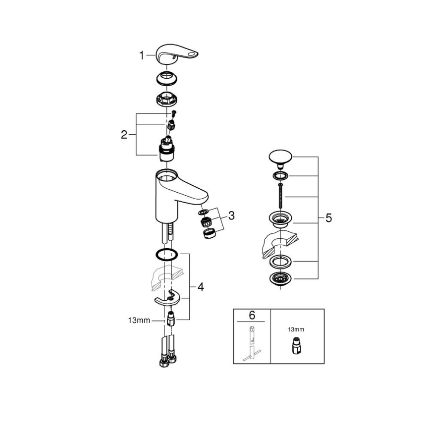 GROHE 24329001 - Håndvaskarmatur SWIFT DN 15 blank krom