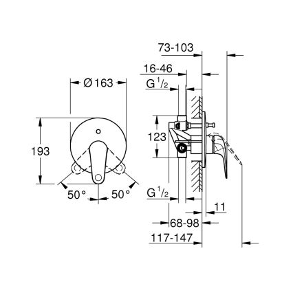 GROHE 24336001 - Badekarbatteri SWIFT DN 15, blank krom