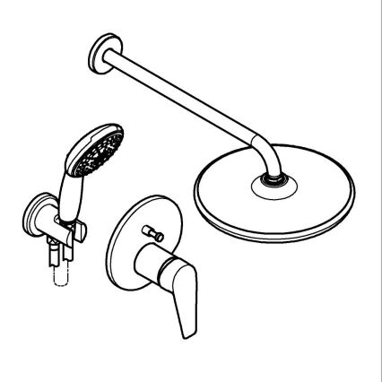 GROHE 25293000 - Brusesæt START EDGE 250 mm blank krom